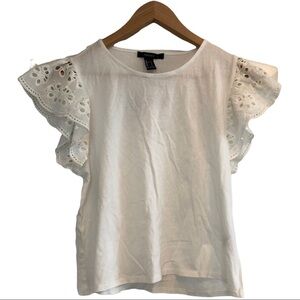 🌈 6/$60, NWT, Forever 21 Lace Top, Cream, Size Small